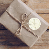 Sticker Rond Joyeux Noël Gold Calligraphie Script personnalisé