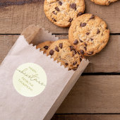 Sticker Rond Joyeux Noël Gold Calligraphie Script personnalisé