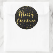 Sticker Rond Joyeux Noël Gold Foil Confetti Noir (Sac)