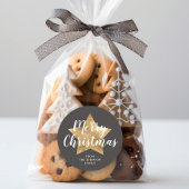 Sticker Rond Joyeux Noël Gold Star Brown