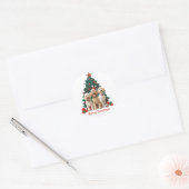 Sticker Rond Joyeux Noël Goldendoodle Chiens (Enveloppe)