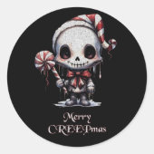 Sticker Rond Joyeux Noël gothique épouvantable (Devant)