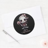 Sticker Rond Joyeux Noël gothique épouvantable (Enveloppe)