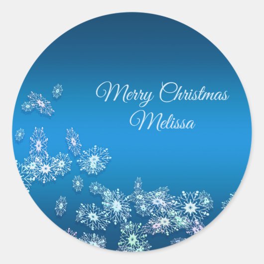 Sticker Rond Joyeux Noël. Greeting.Name. (Devant)