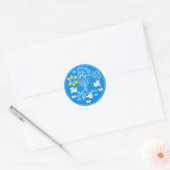 Sticker Rond Joyeux Noël Hanoukka (Enveloppe)