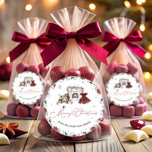 Sticker Rond Joyeux Noël hiver