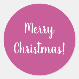 Sticker Rond Joyeux Noël Hot Pink Typographie