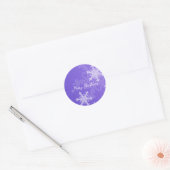 Sticker Rond Joyeux Noël Indigo White Snowflake Minimaliste (Enveloppe)