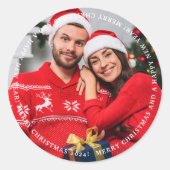 Sticker Rond Joyeux Noël Insérer votre photo (Devant)