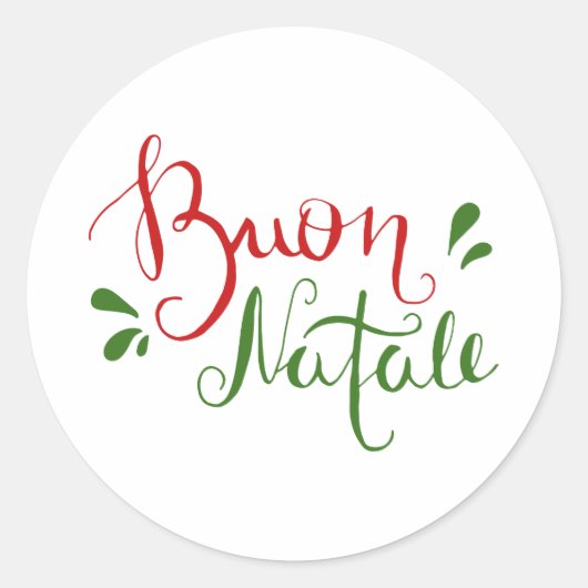 Sticker Rond Joyeux Noël italien Red Green (Devant)