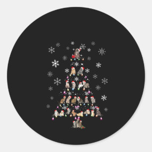 Sticker Rond Joyeux Noël Joli sapin de Noël en chats