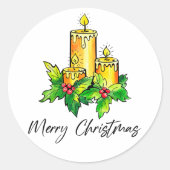 Sticker Rond Joyeux Noël Joyeux Jaune Et Bonne Année (Devant)