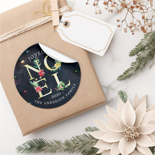 Sticker Rond Joyeux Noel Joyeux Noël Joyeux voeux du Nouvel An