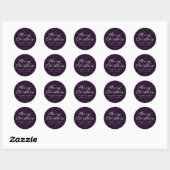 Sticker Rond Joyeux Noël Joyeux Pâté Violet Brossé (Feuille)