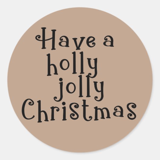 Sticker Rond Joyeux Noël Kraft Fêtes (Devant)
