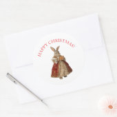 STICKER ROND JOYEUX NOËL LAPIN DE NOËL (Enveloppe)
