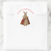 STICKER ROND JOYEUX NOËL LAPIN DE NOËL (Sac)
