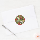 Sticker Rond Joyeux Noël licorne (Enveloppe)