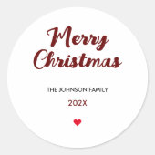 Sticker Rond Joyeux Noël manuscrit tendance (Devant)