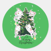 Sticker Rond Joyeux Noël Miaou (Devant)