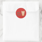 Sticker Rond Joyeux Noël miaou (Sac)