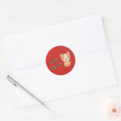 Sticker Rond Joyeux Noël miaou (Enveloppe)