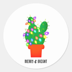 Sticker Rond Joyeux Noël mignon et lumineux