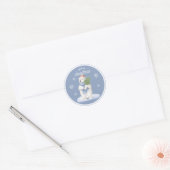 Sticker Rond Joyeux Noël mignon Ours polaire (Enveloppe)