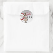 Sticker Rond Joyeux Noël, mignon Père Noël Reindeer (Sac)
