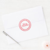 Sticker Rond Joyeux Noël Mignon Points Rouges (Enveloppe)