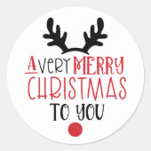 Sticker Rond Joyeux Noël mignonne Typographie moderne (Devant)