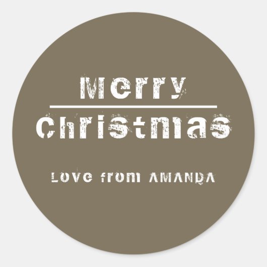 Sticker Rond Joyeux Noël Moderne Fête (Devant)