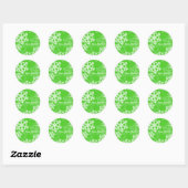 Sticker Rond Joyeux Noël moderne Green Snowflakes Motif (Feuille)