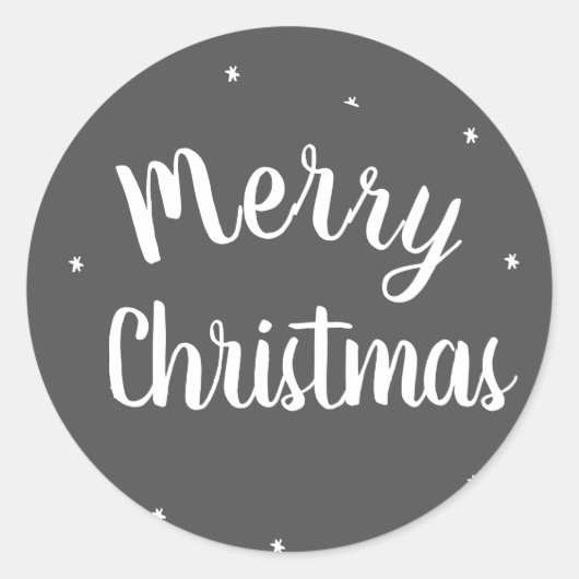 Sticker Rond Joyeux Noël Moderne Gris (Devant)
