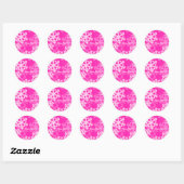 Sticker Rond Joyeux Noël moderne Pink Snowflakes Motif (Feuille)