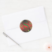 Sticker Rond Joyeux Noël Monogramme (Enveloppe)