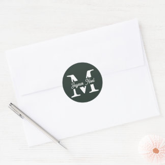 Sticker Rond Joyeux Noel Monogramme