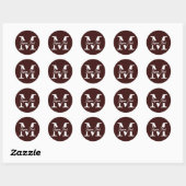 Sticker Rond Joyeux Noel Monogramme (Feuille)
