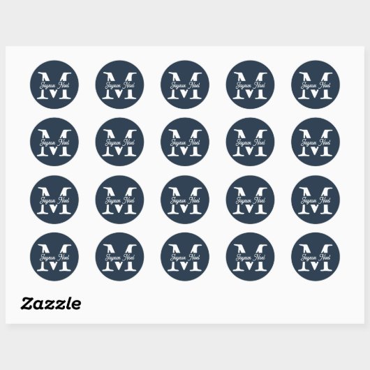 Sticker Rond Joyeux Noel Monogramme (Feuille)