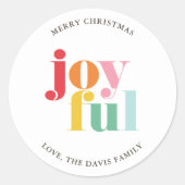 Sticker Rond Joyeux Noël Multicolor (Devant)