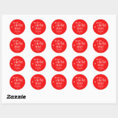 Sticker Rond Joyeux Noël Neige (Feuille)