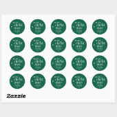 Sticker Rond Joyeux Noël Neige verte (Feuille)