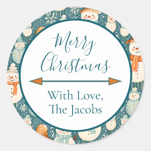 Sticker Rond Joyeux Noël | Noël des motoneiges (Devant)