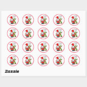 Sticker Rond Joyeux Noël Noel Gnome Père Noël et Reindeer (Feuille)