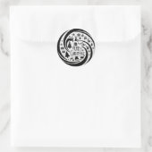 Sticker Rond Joyeux Noël noir graphique (Sac)