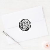 Sticker Rond Joyeux Noël noir graphique (Enveloppe)