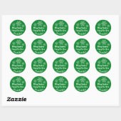 Sticker Rond Joyeux Noël Nom du script Snowflake gris vert (Feuille)
