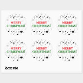 Sticker Rond "Joyeux Noël !" + Nombreux Motifs de notes musical (Feuille)