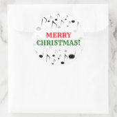 Sticker Rond "Joyeux Noël !" + Nombreux Motifs de notes musical (Sac)