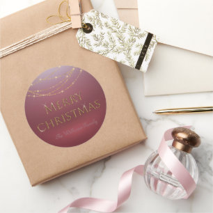 Sticker Rond Joyeux Noël   Or sur Décontracté rouge